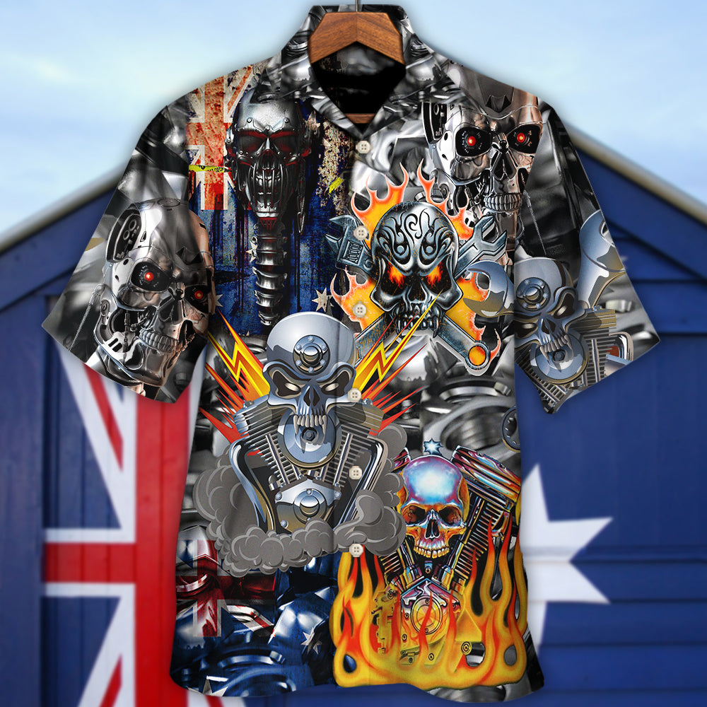 Skull Engine Piston Don't Fix Me Australia - Hawaiian Shirt
