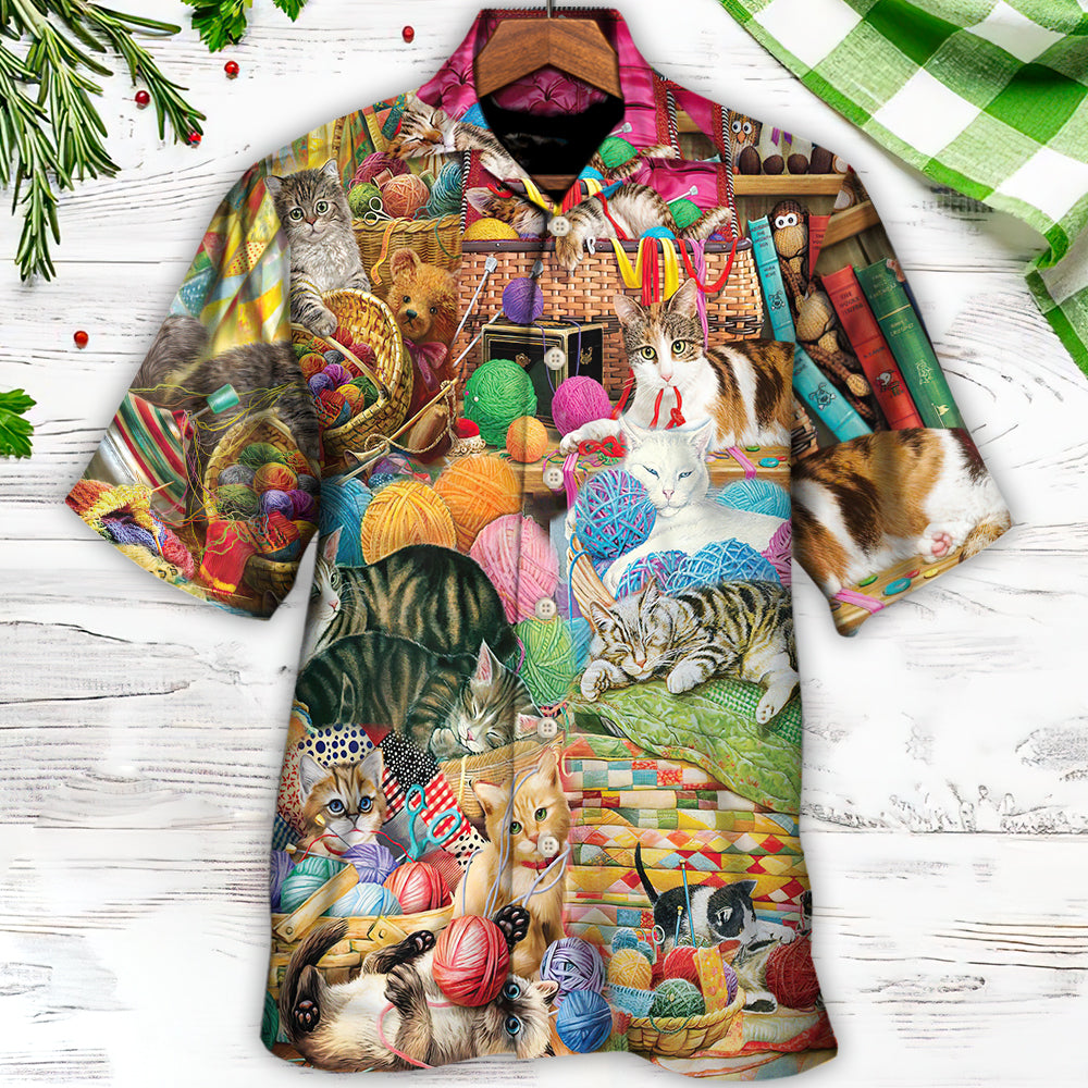 Cat Knitting Is Kinda My Thing - Hawaiian Shirt