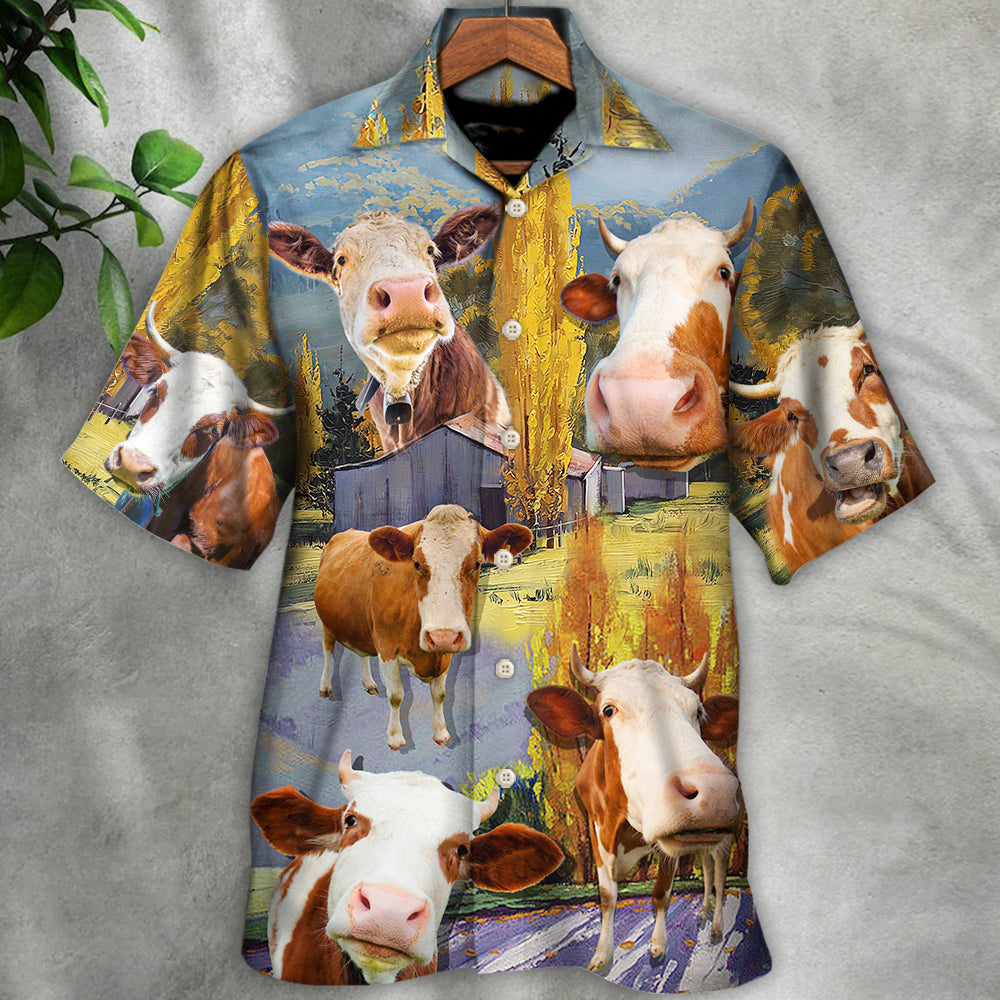 Cow Funny In The Australian Landscape Lover Cattle Art Style - Hawaiian Shirt