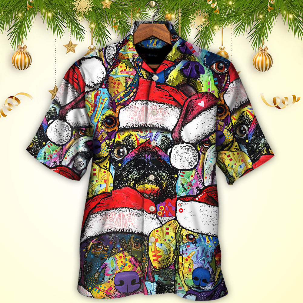 Christmas Dog Colorful Draw With Love - Hawaiian Shirt