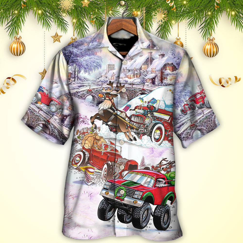Christmas Car Run Xmas Hohoho - Hawaiian Shirt