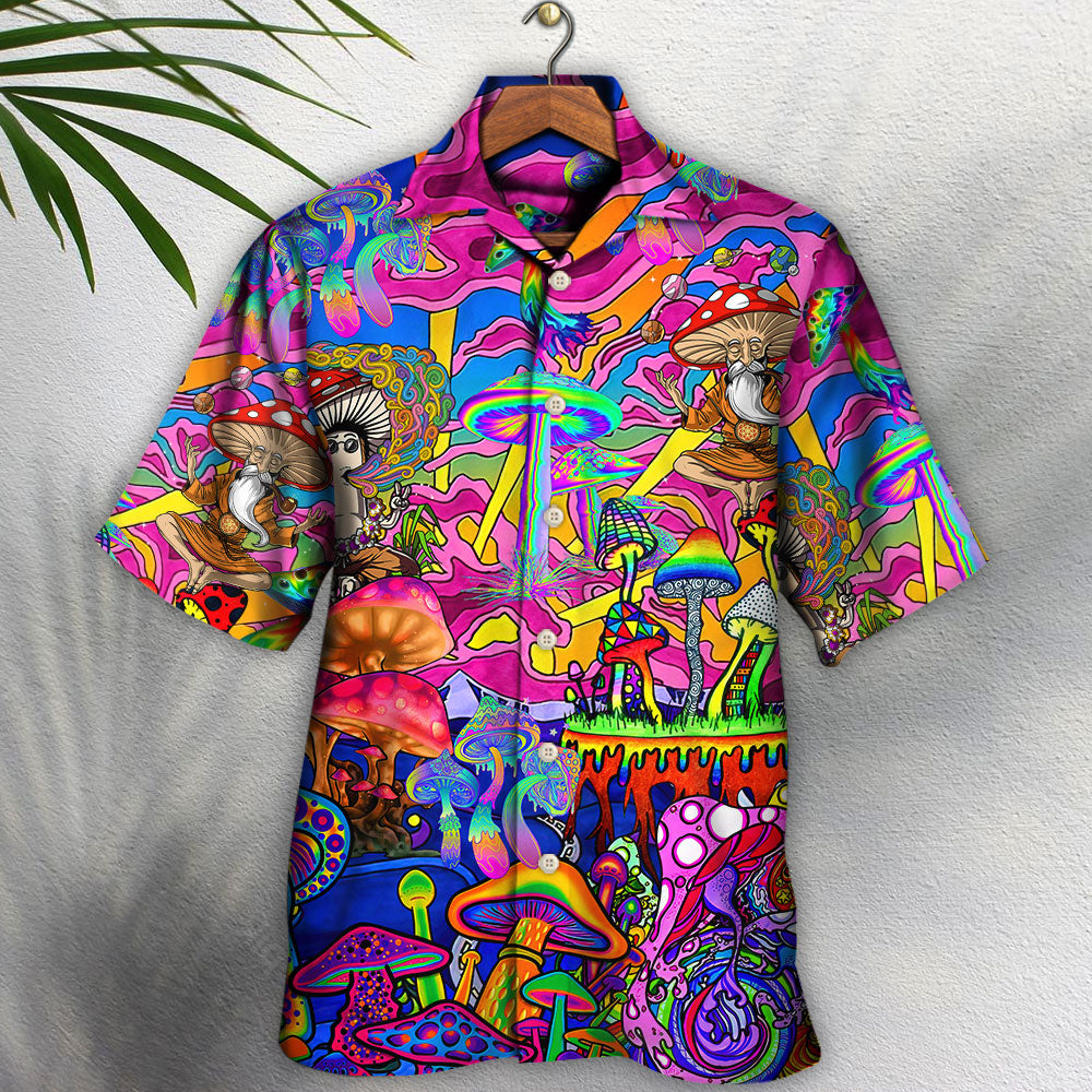 Hippie Magic Trippy Mushroom Awesome - Hawaiian Shirt