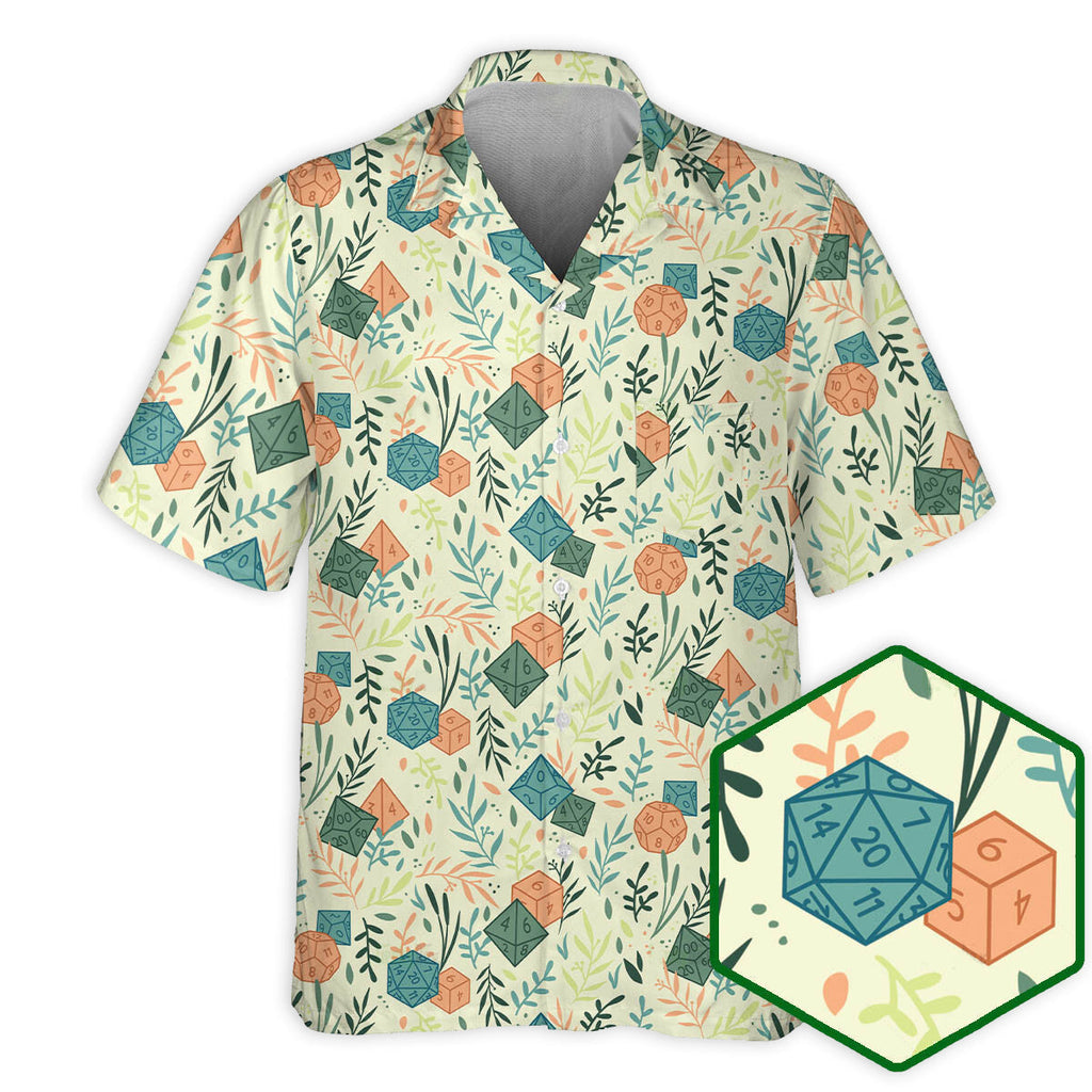 DnD Dice Plants Pattern - Hawaiian Shirt