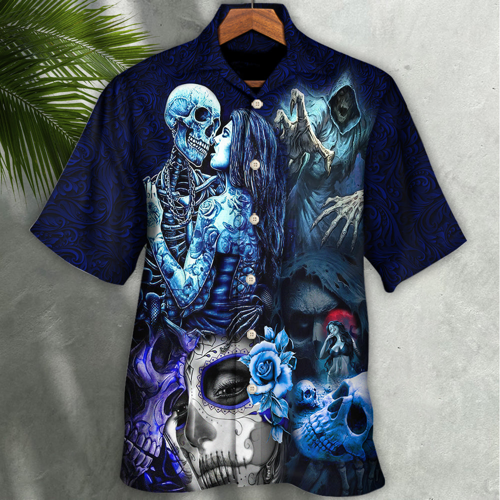 Skull Death Love In Heart - Hawaiian Shirt