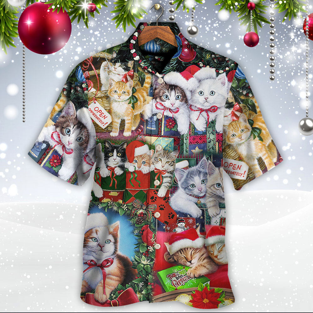 Cat Christmas Tree Merry Xmas - Hawaiian Shirt