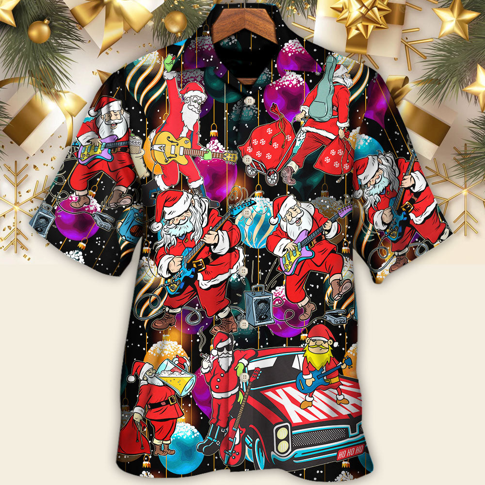 Christmas Guitar Music And Santa Merry Very  Xmas - Hawaiian Shirt