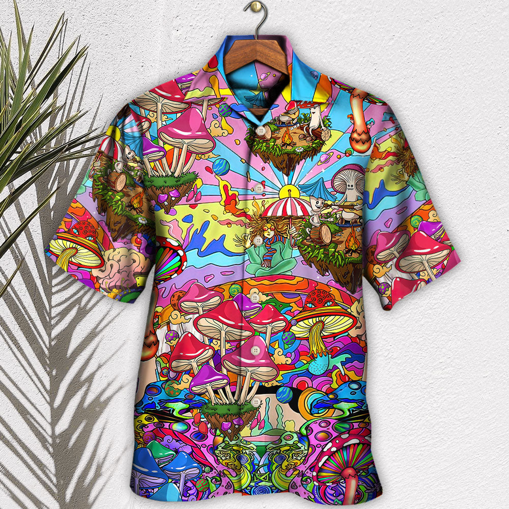 Hippie Mushroom Hallucinogenic Psychedelic - Hawaiian Shirt