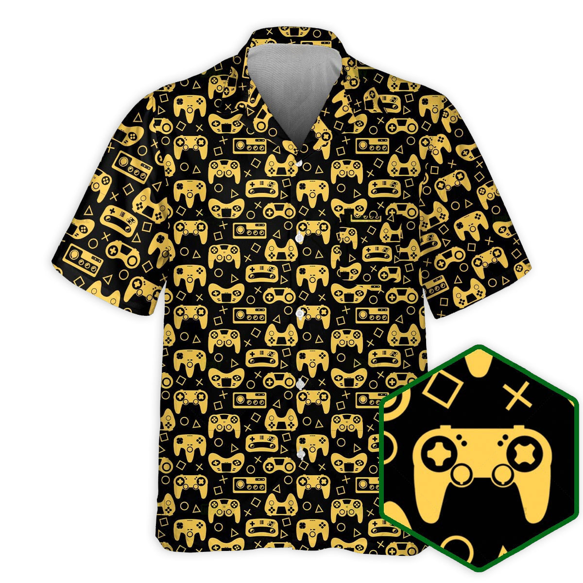 DnD Game Controller Black And Yellow Style - Hawaiian Shirt