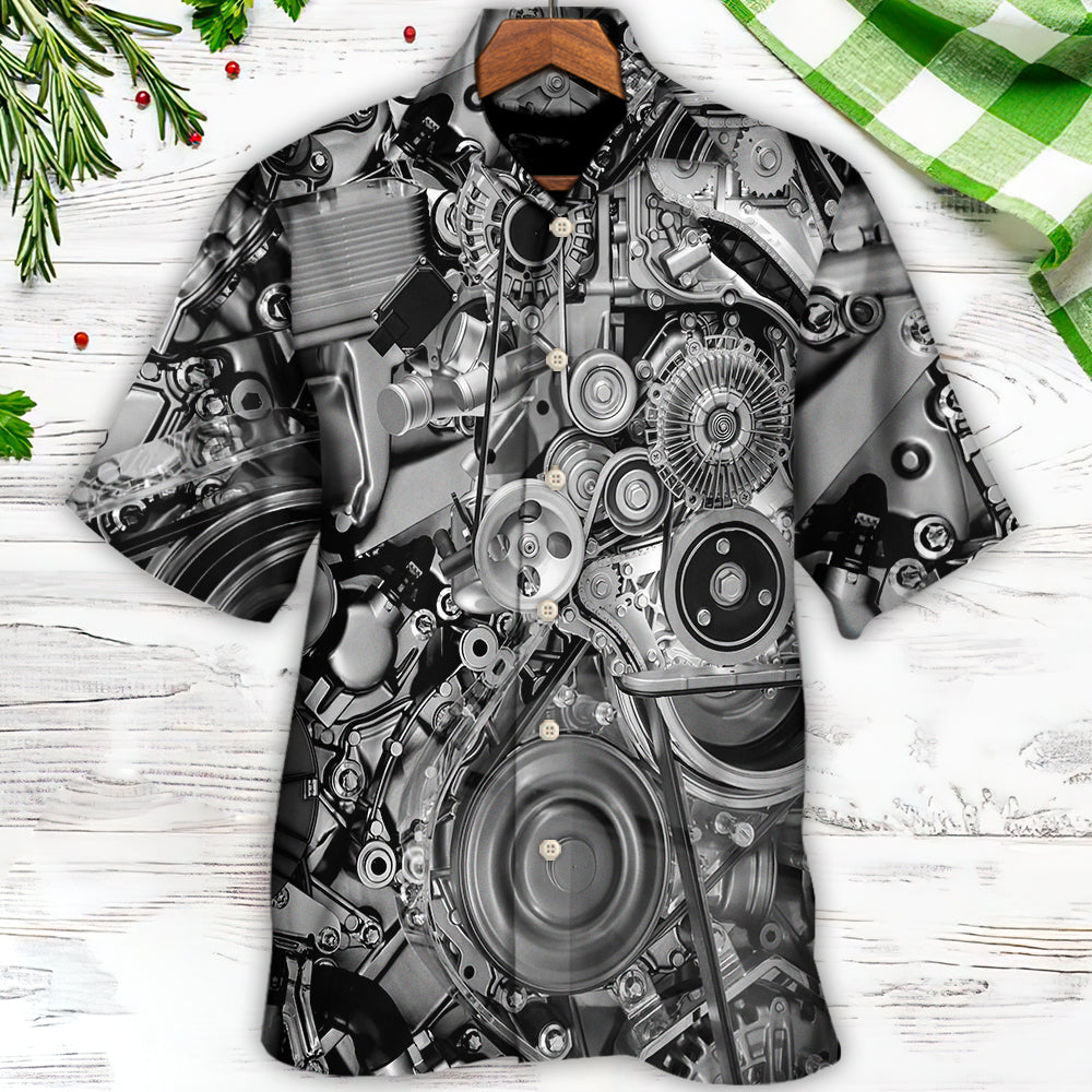 Diesel Engine Pulleys And Belts On Car Engines - Hawaiian Shirt