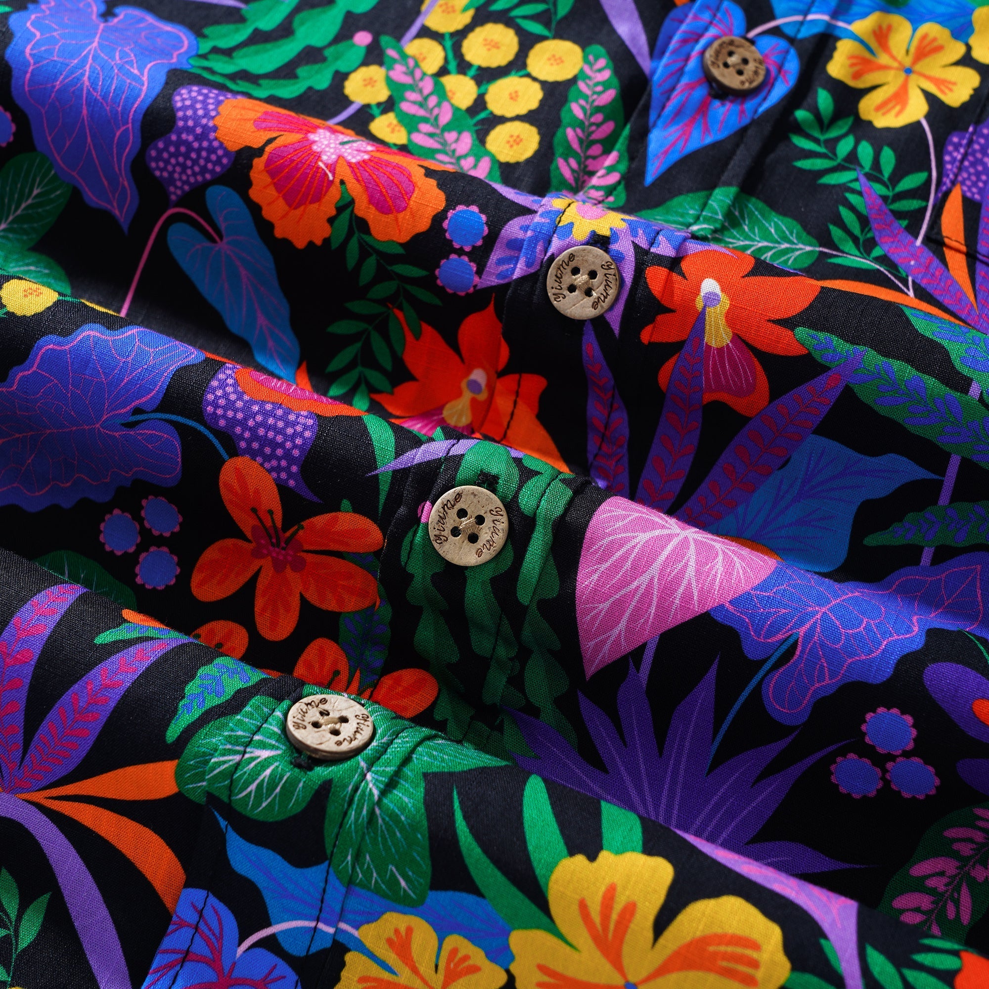 Yiume Men's Colorful Hawaiian Shirt Tropical Floral Shirt 100% Cotton Button-down Flower Shirt By Rachel Parker