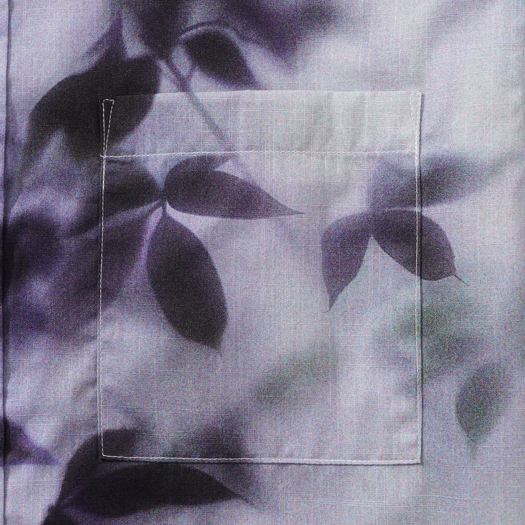 Men's Cotton Hawaiian Shirt Short Sleeve Button-down Purple Aloha Shirt Mist-Kissed Leaves By Yakima