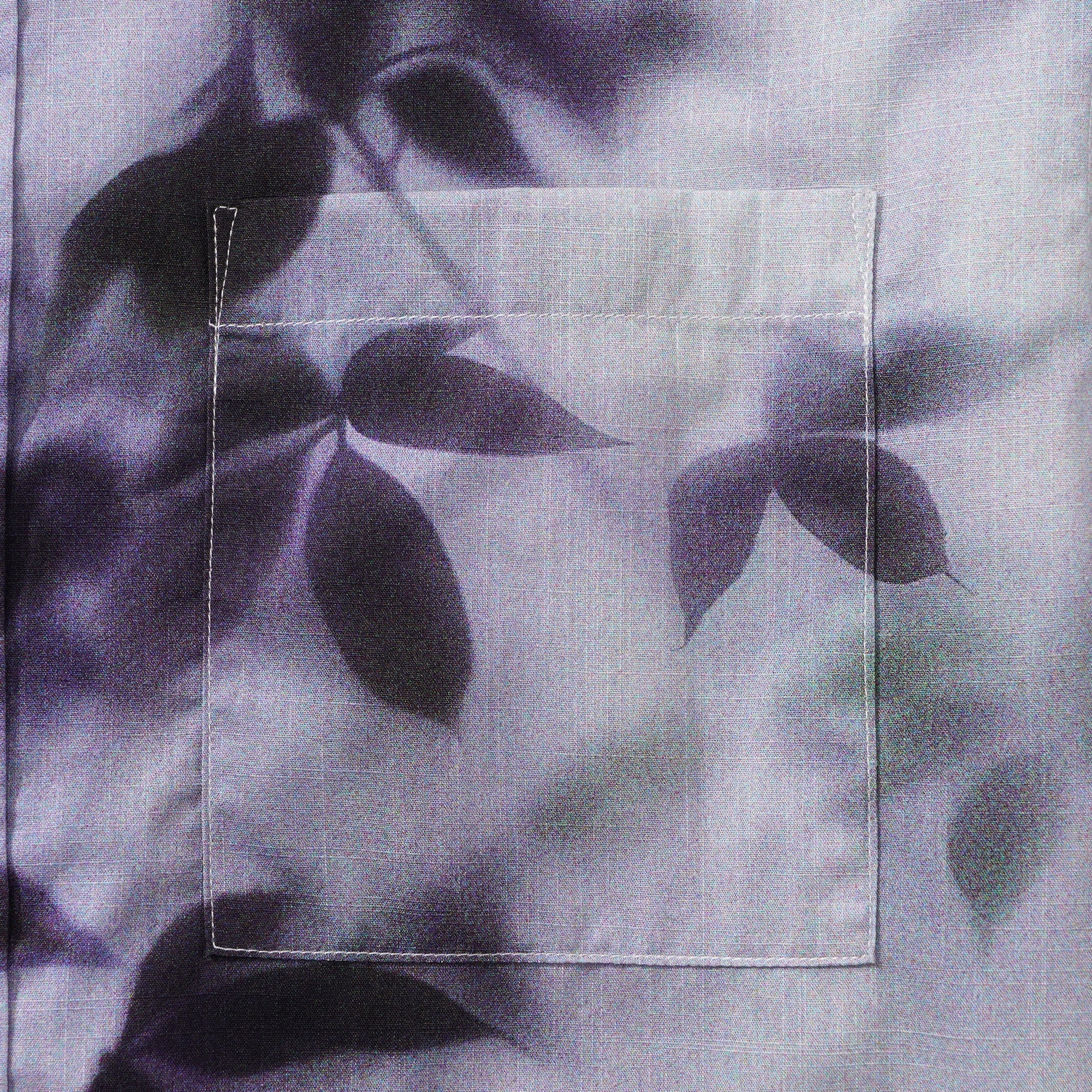 Men's Cotton Hawaiian Shirt Short Sleeve Button-down Purple Aloha Shirt Mist-Kissed Leaves By Yakima