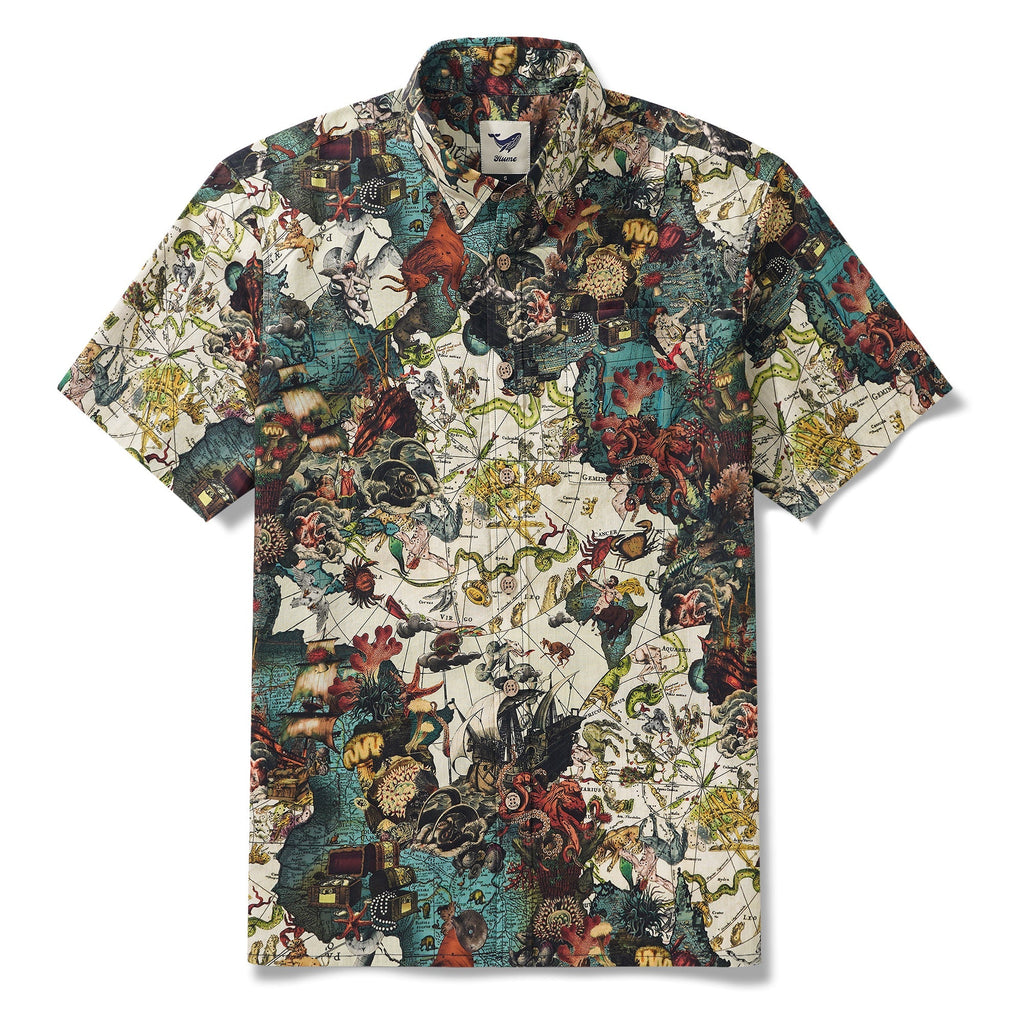 Men's Hawaiian Shirt Short Sleeve Button-down 100% Cotton Art Shirt By Huan huan