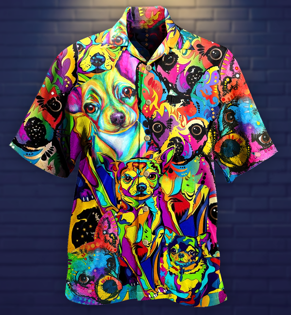 Chihuahua Colorful Painting - Hawaiian Shirt