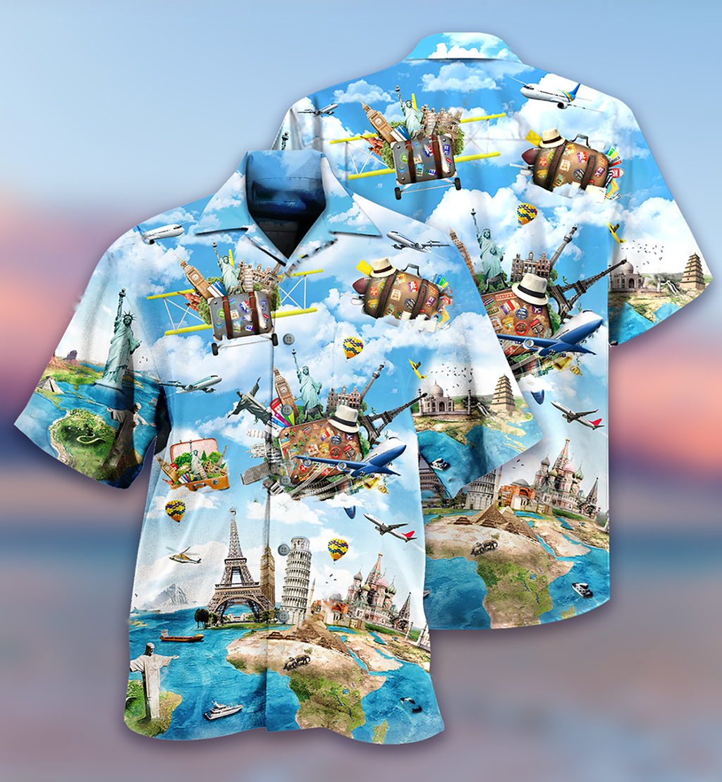Airplane Travel World Whole Life - Hawaiian Shirt