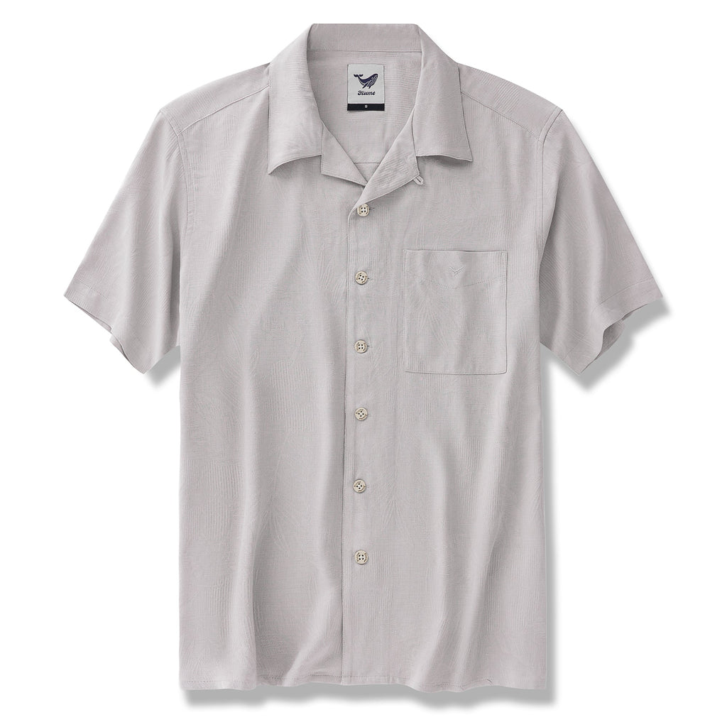 Hawaiian Shirt For Men Silk Jacquard Camp Collar