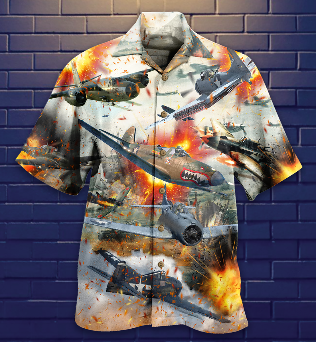 Combat Aircraft Fire War - Hawaiian Shirt