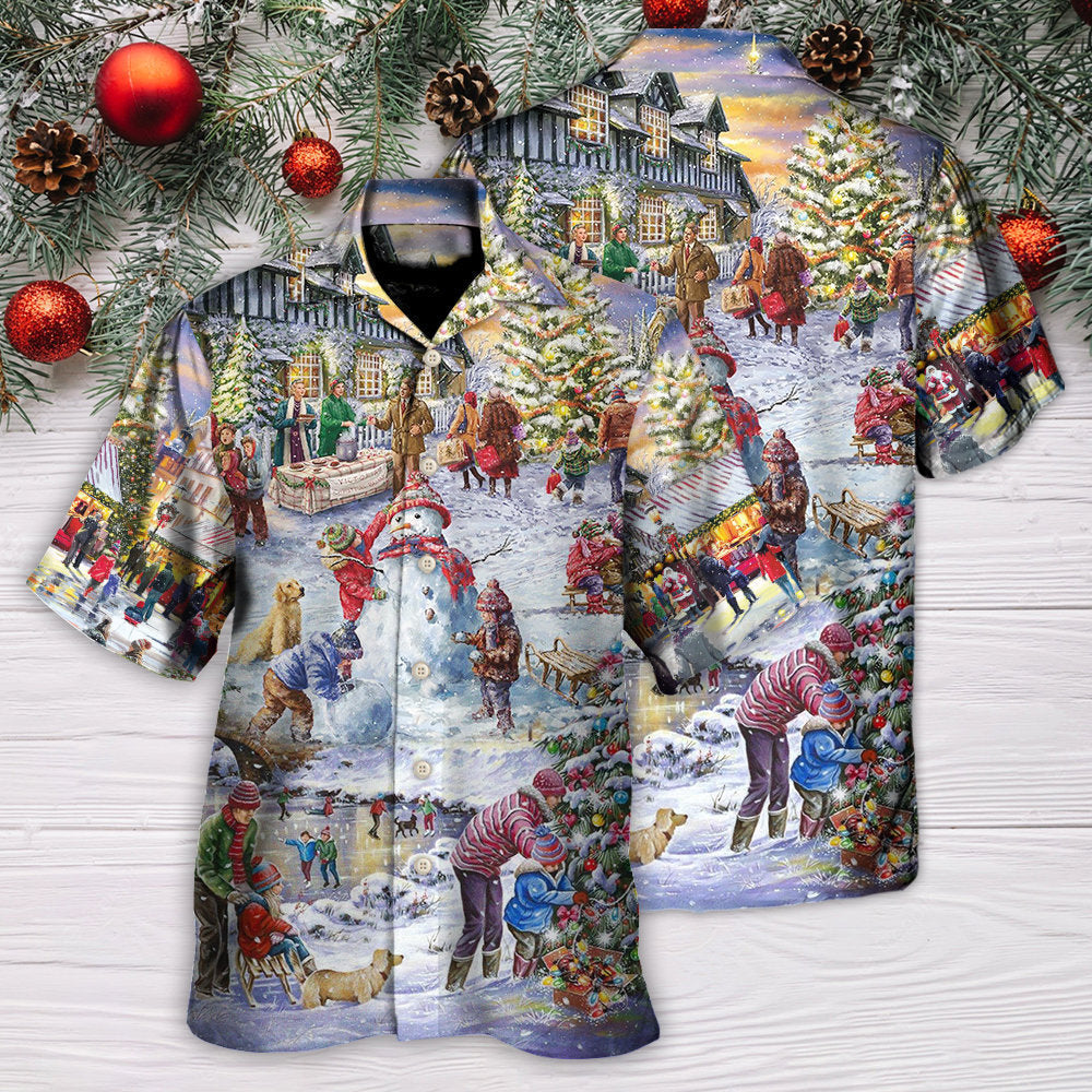 Christmas Winter Holiday Santa Claus Is Coming - Hawaiian Shirt