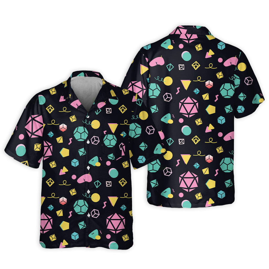DnD Dice Neon Color Pattern - Hawaiian Shirt