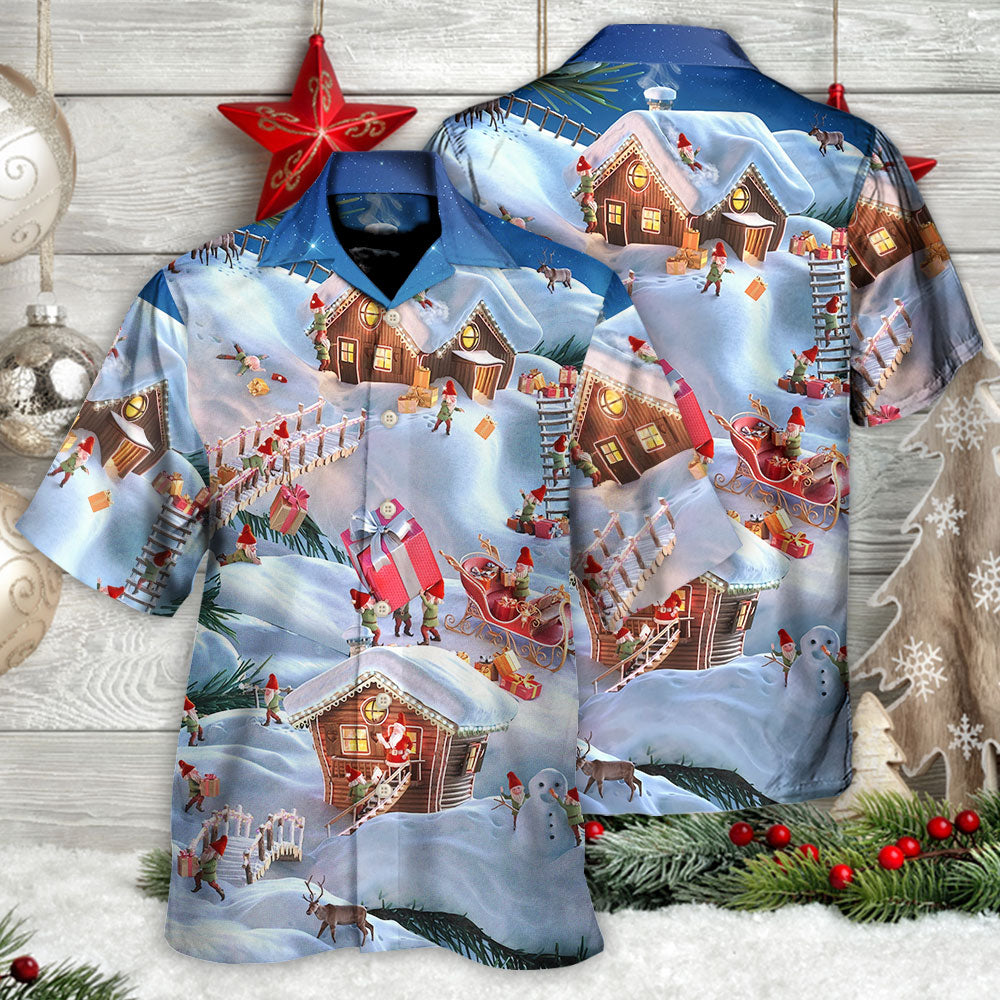Christmas Santa And Gnome Merry Xmas - Hawaiian Shirt