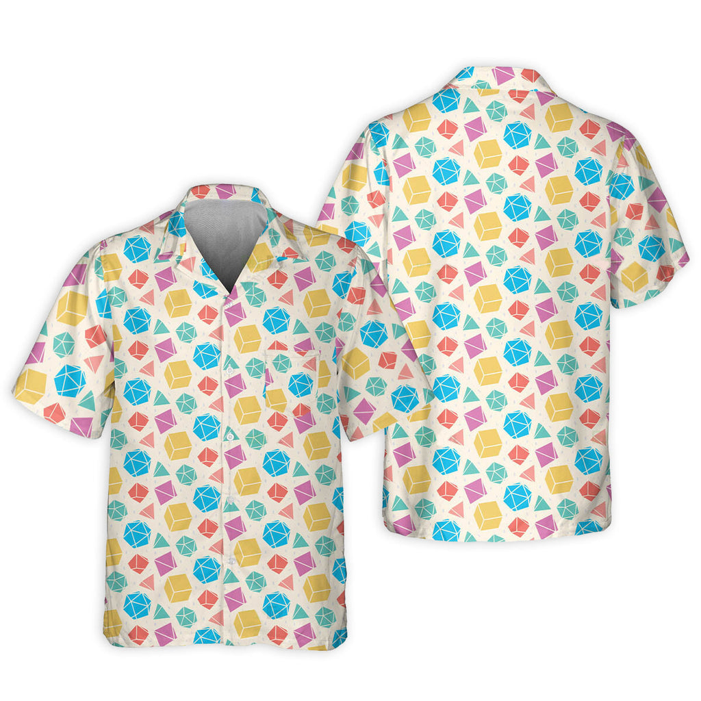 DnD Dice Polygonal Pattern - Hawaiian Shirt