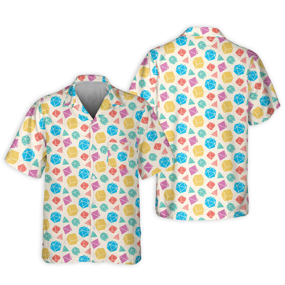 DnD Dice Polygonal Pattern - Hawaiian Shirt
