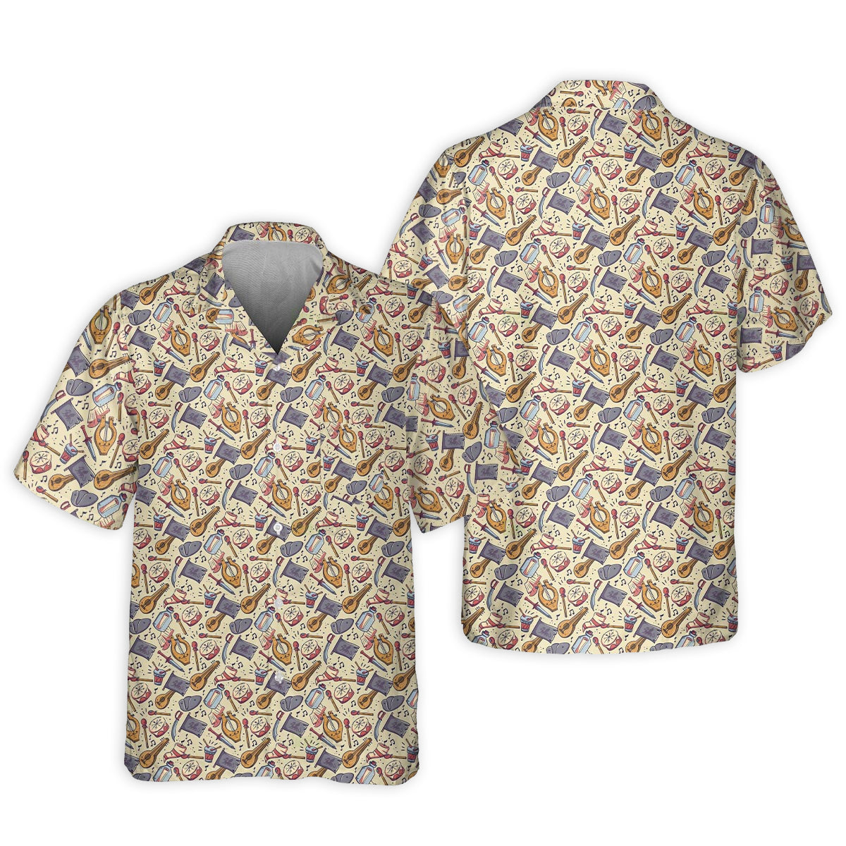 DnD Bard With Sword And Music Pattern - Hawaiian Shirt