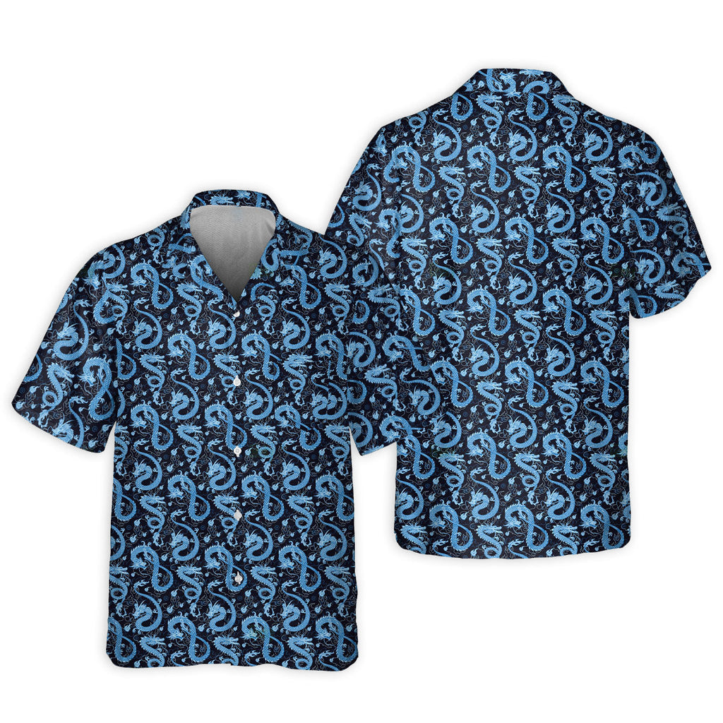 DnD Dragon Black And Blue Style - Hawaiian Shirt