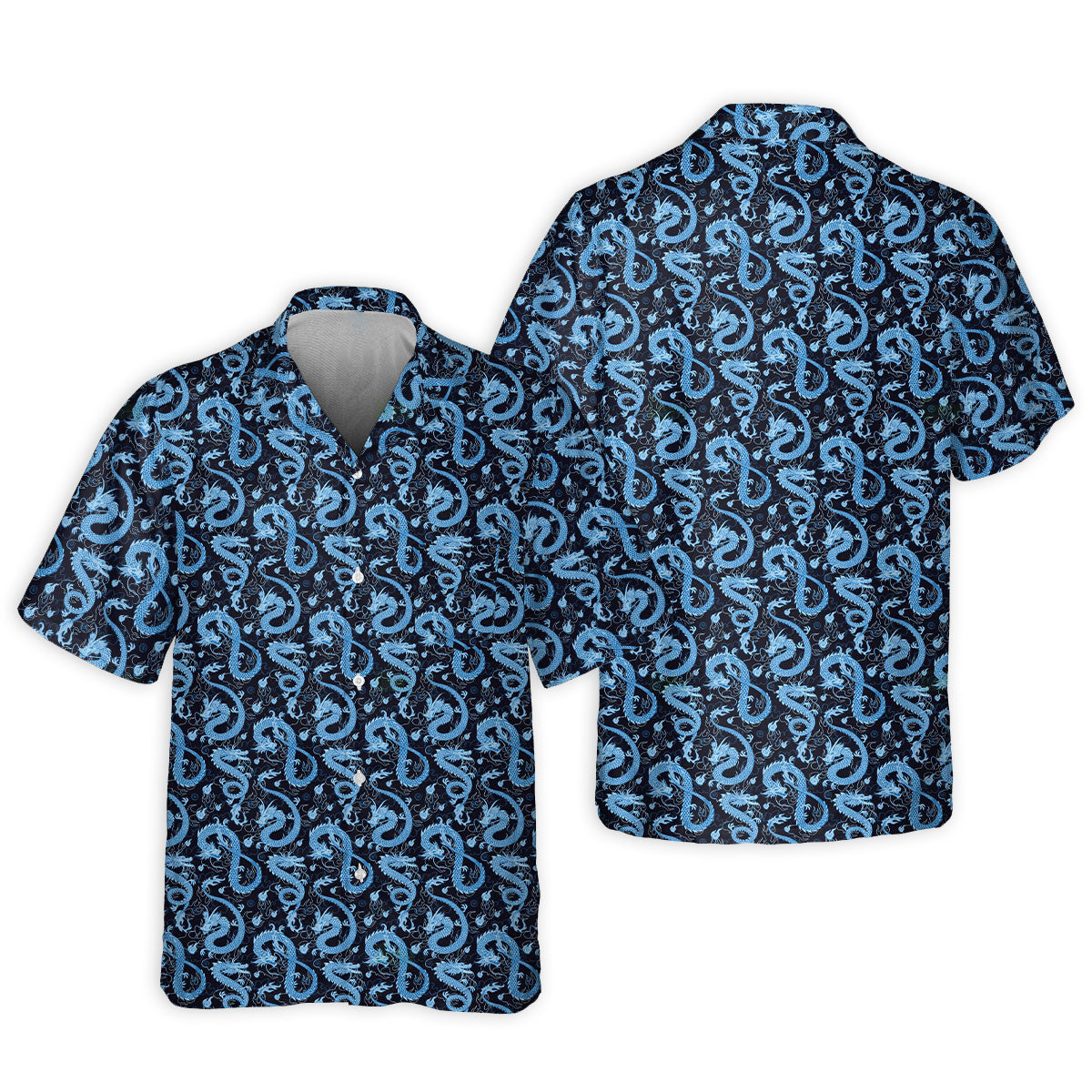 DnD Dragon Black And Blue Style - Hawaiian Shirt
