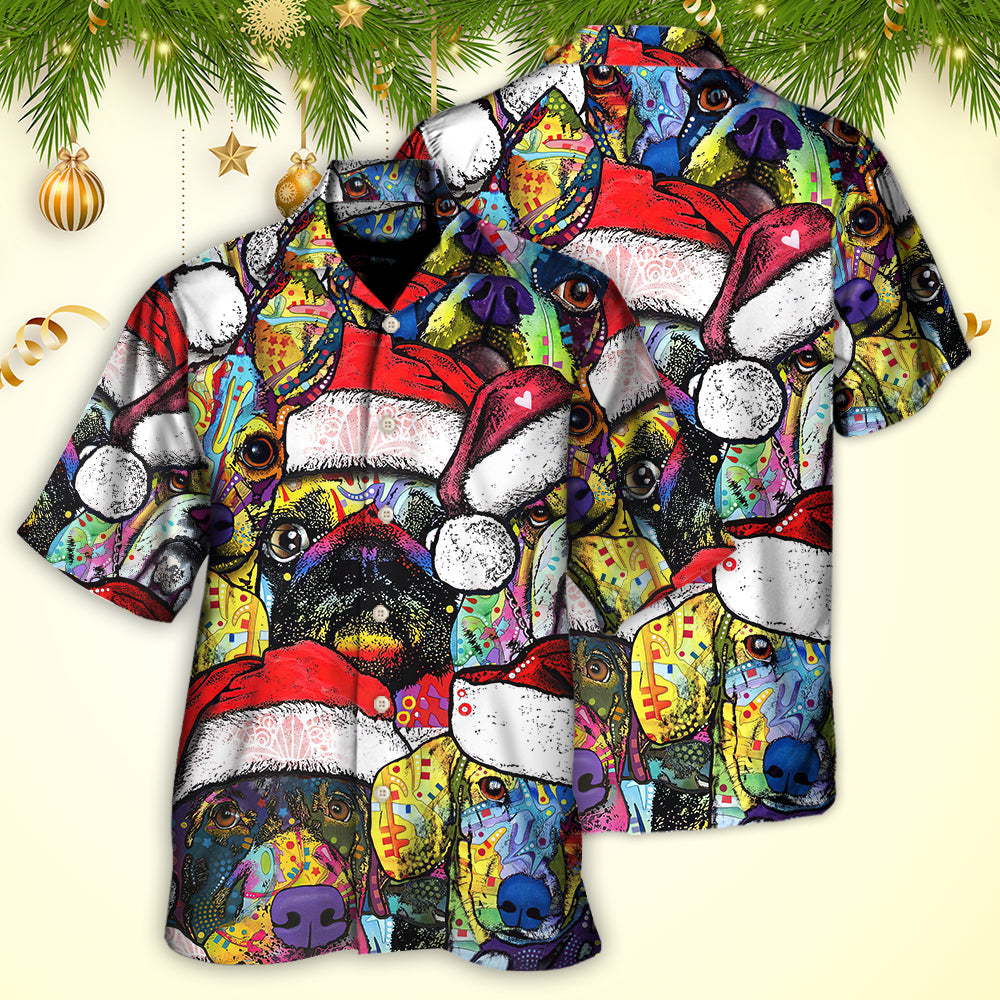 Christmas Dog Colorful Draw With Love - Hawaiian Shirt