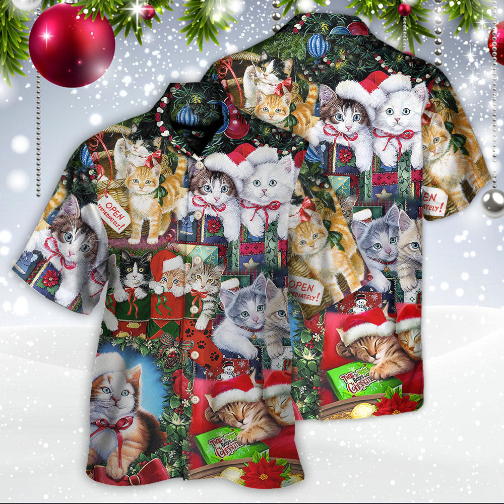Cat Christmas Tree Merry Xmas - Hawaiian Shirt