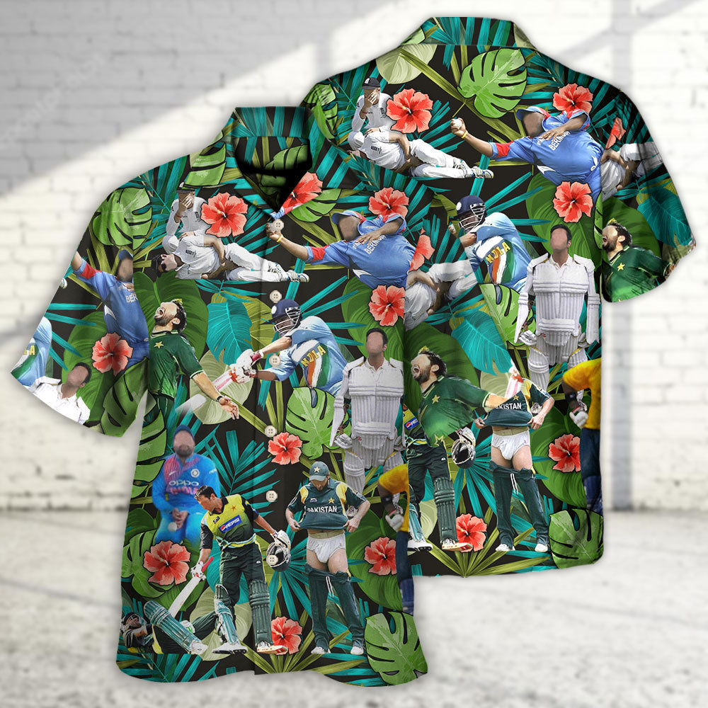 Cricket Sport Funny Play Amazing Tropical Art - Hawaiian Shirt