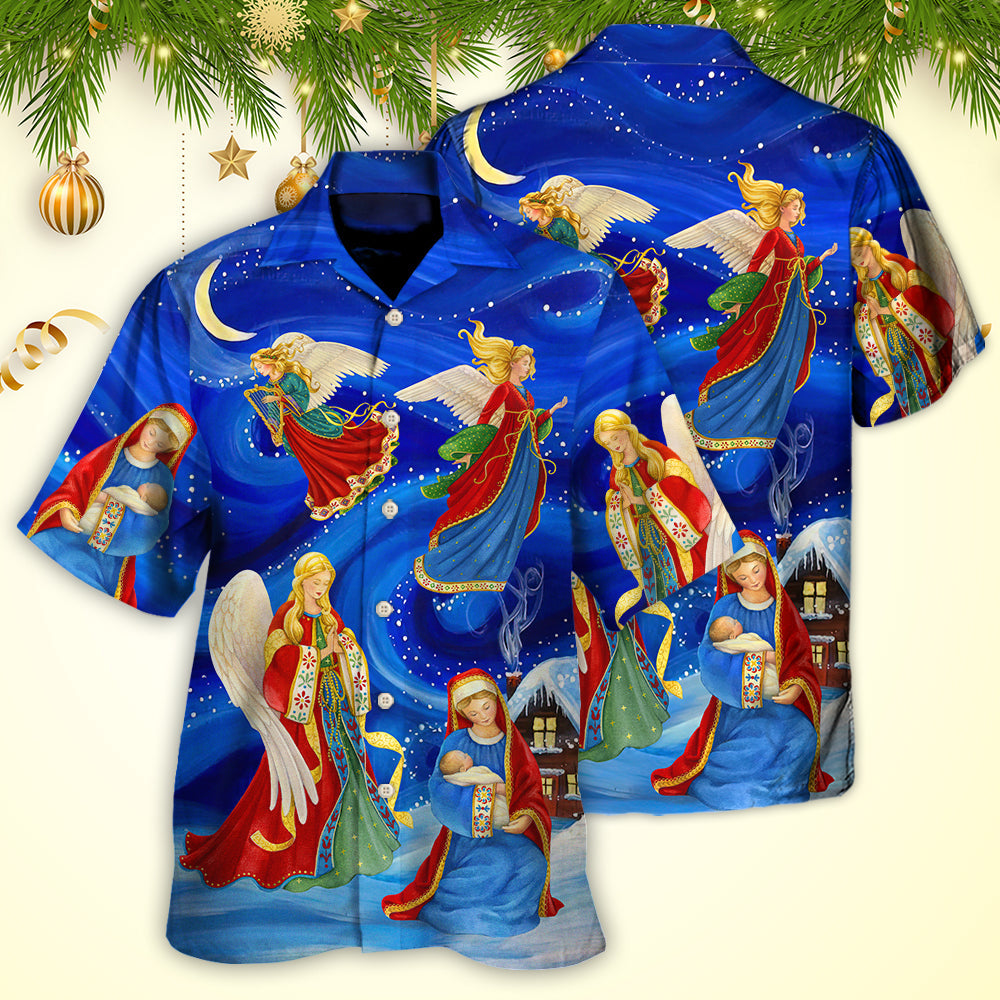 Christmas The Blessed Mother Love Christmas Light Art Style - Hawaiian Shirt