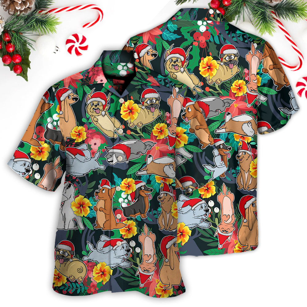 Christmas Dog Santa Merry Xmas - Hawaiian Shirt
