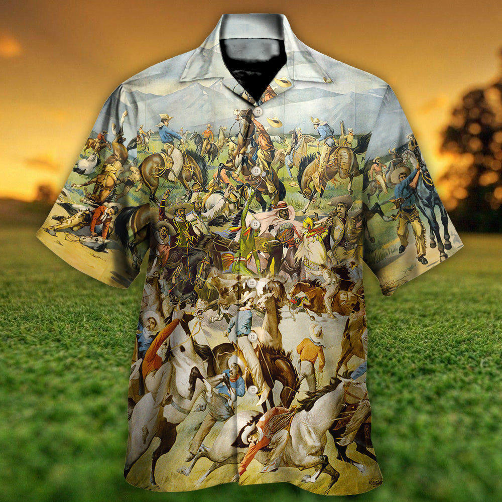 Cattle Show Buffalo Bill's Wild West Rough Riders Cossacks - Hawaiian Shirt