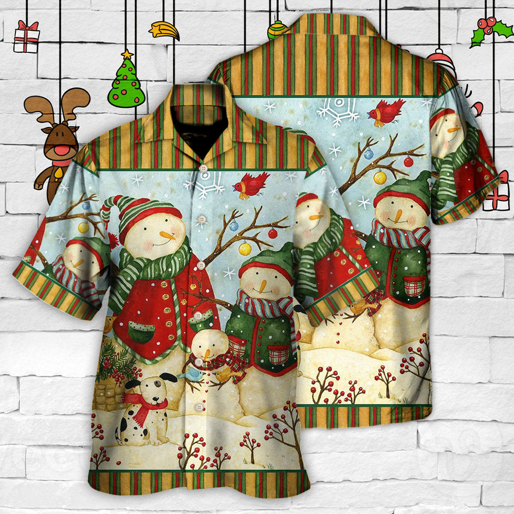 Christmas Cutie Snowman Happy Xmas - Hawaiian Shirt