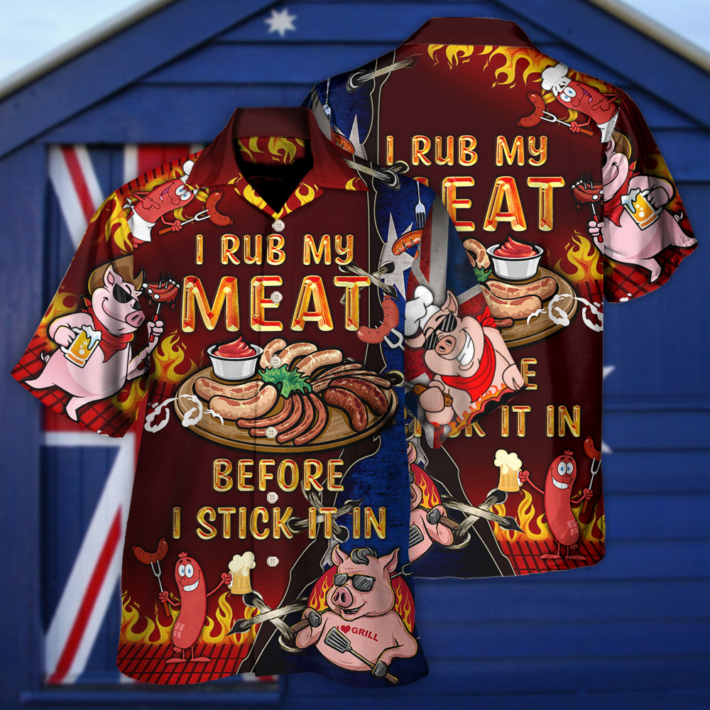 Food I Rub My Meat Australian - Hawaiian Shirt