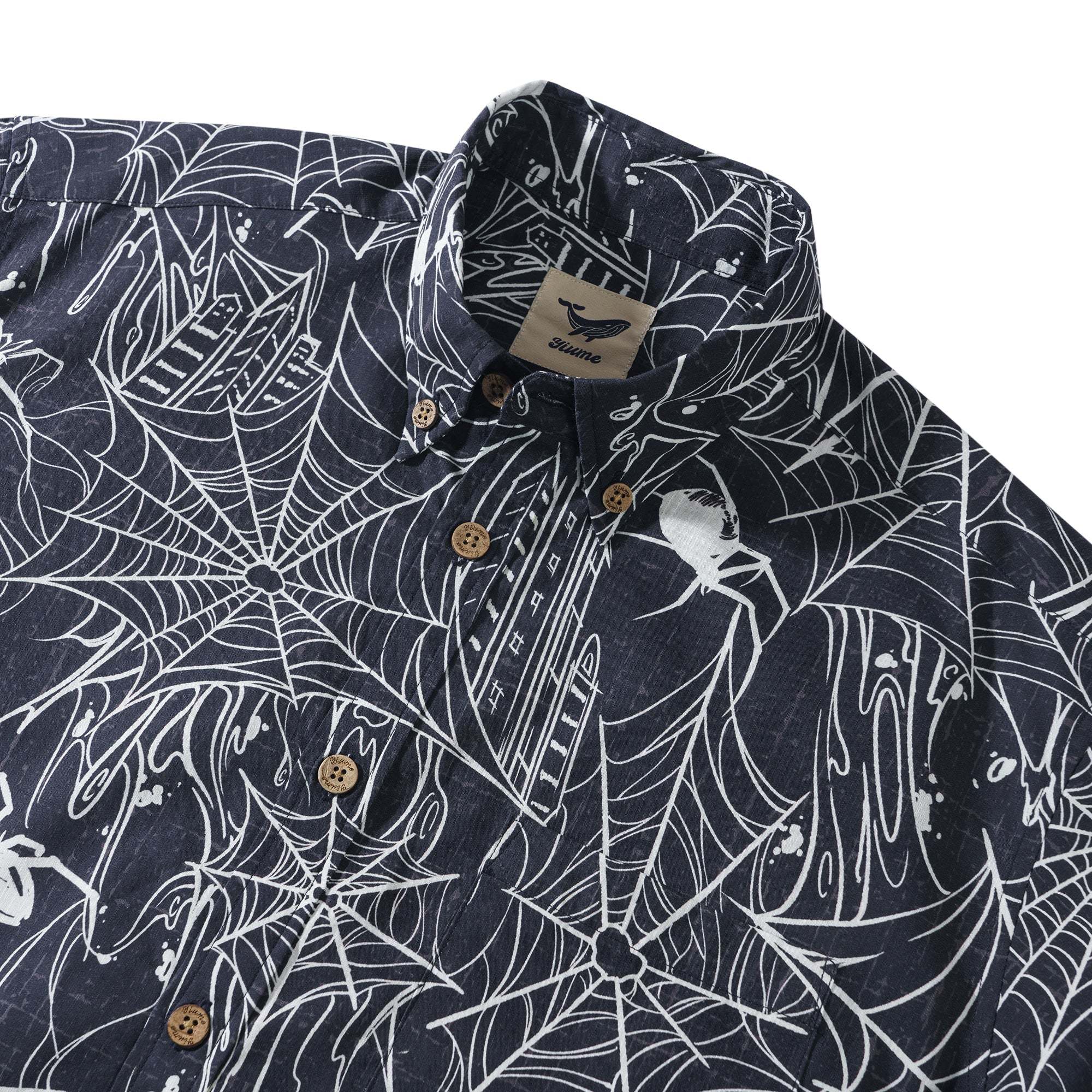 Halloween Gift The Hidden Hunter in the City 100% Cotton Men's Short Sleeve Button-down Shirt Aloha Hawaiian By Sun