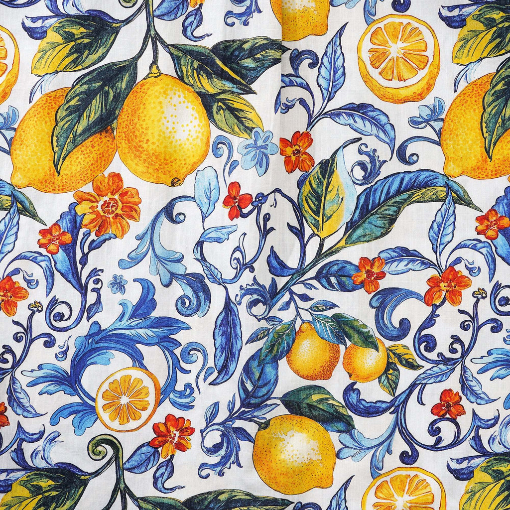 Men's Vintage Blue Hawaiian Shirt Sicily Lemon Shirt Short Sleeve Button-down Tropical Shirt By Mo