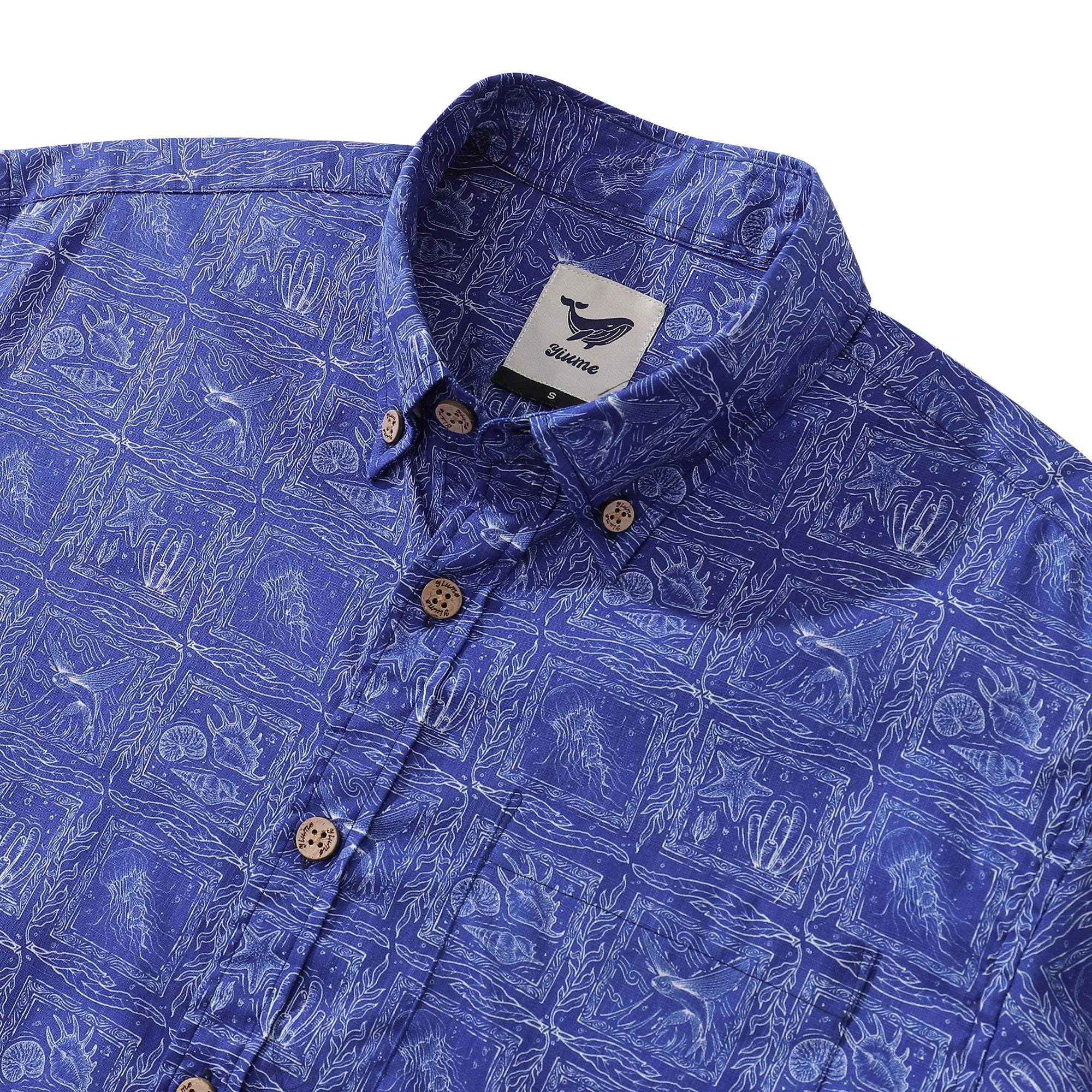 Chemise hawaïenne décontractée Yiume bleue élégante pour hommes, chemise à manches courtes à boutons, chemise abordable par Sun