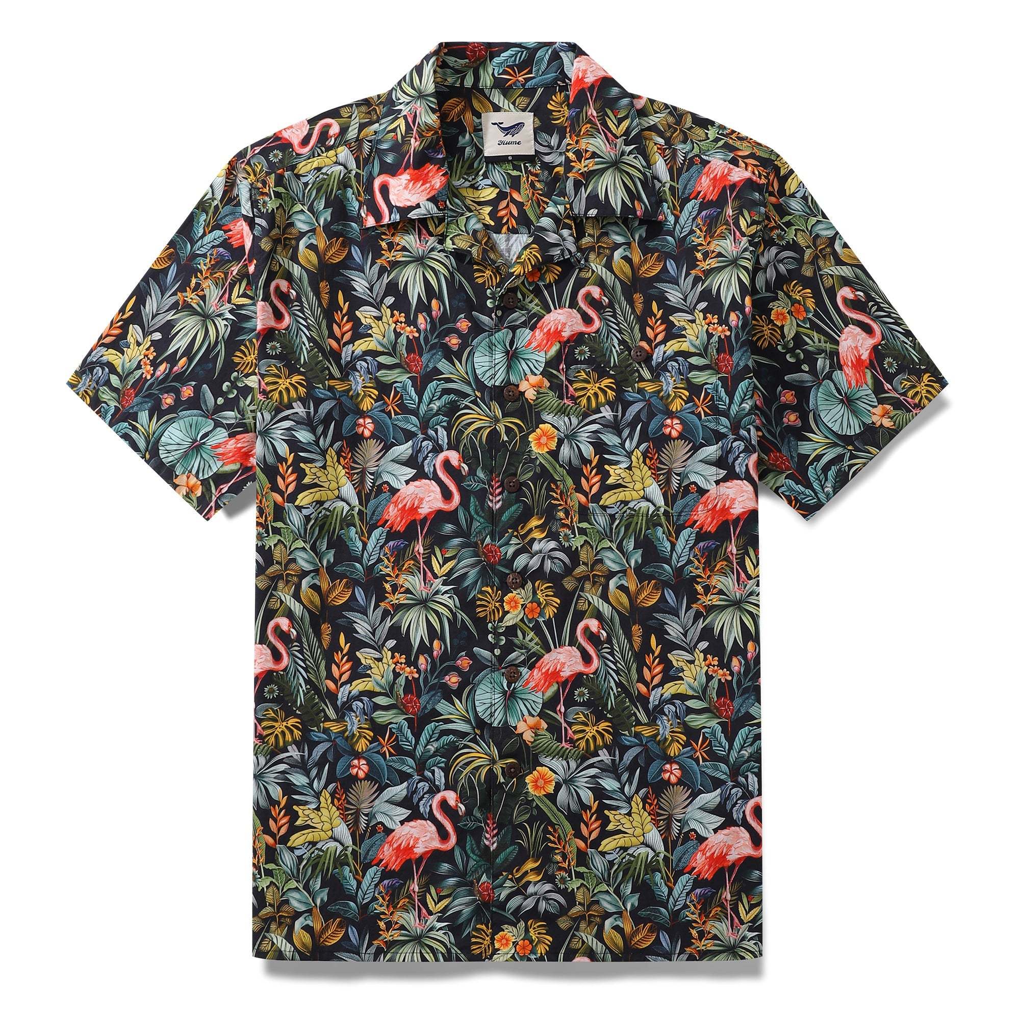 Hawaiian Shirt For Men Flamingo Haven Shirt Camp Collar 100% Cotton By Cigar