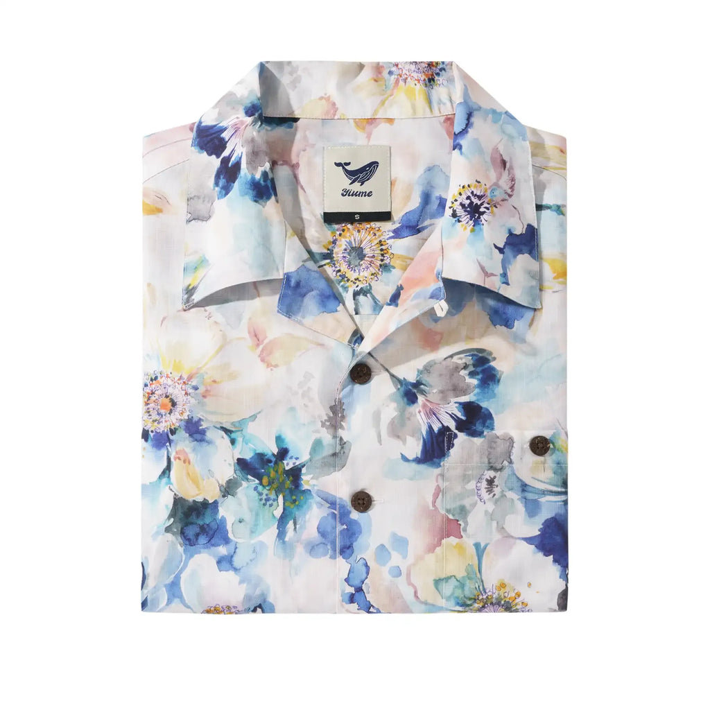 Men's Hawaiian Shirt Short Sleeve Camp Collar 100% Cotton Aloha VAVART-02 By MANISH PRAJAPATI-VAVART