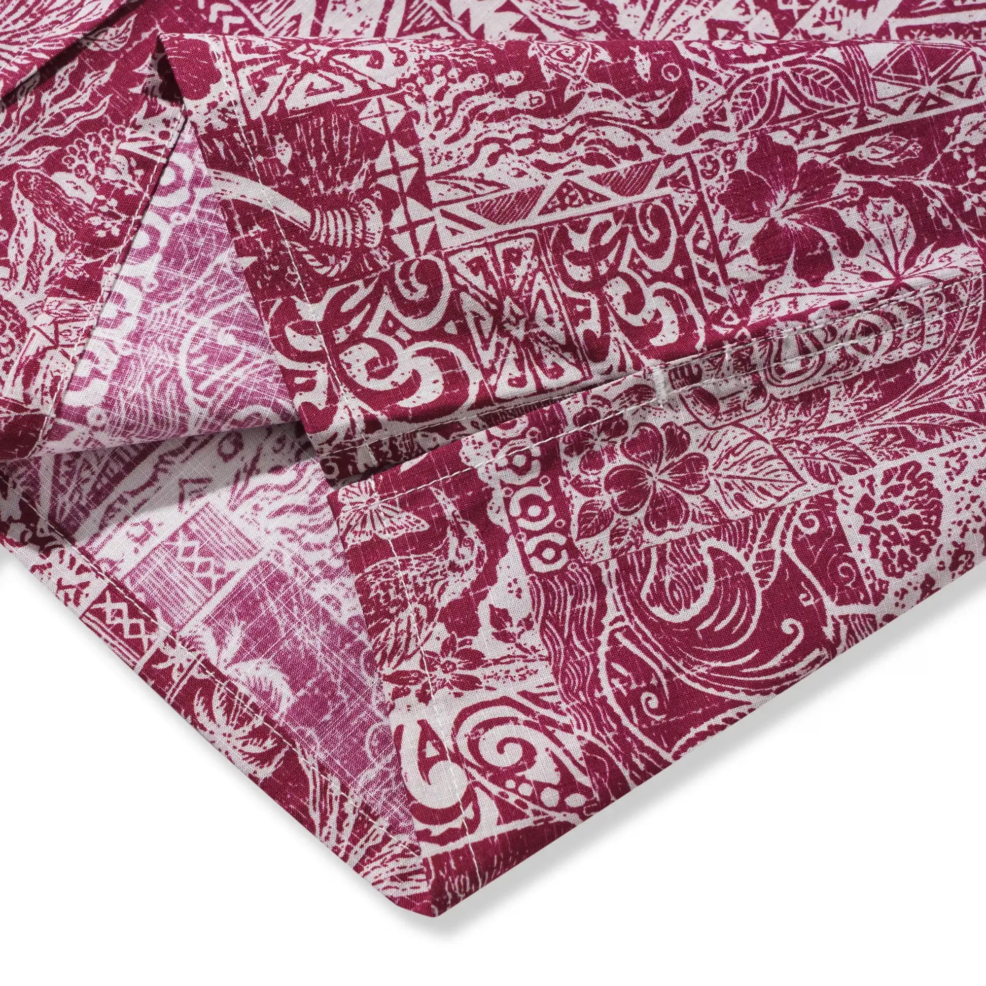 Men's Hawaiian Shirt Short Sleeve Button-down 100% Cotton Red Aloha Tiki  Isle Archive - Burgundy Red By Cigar