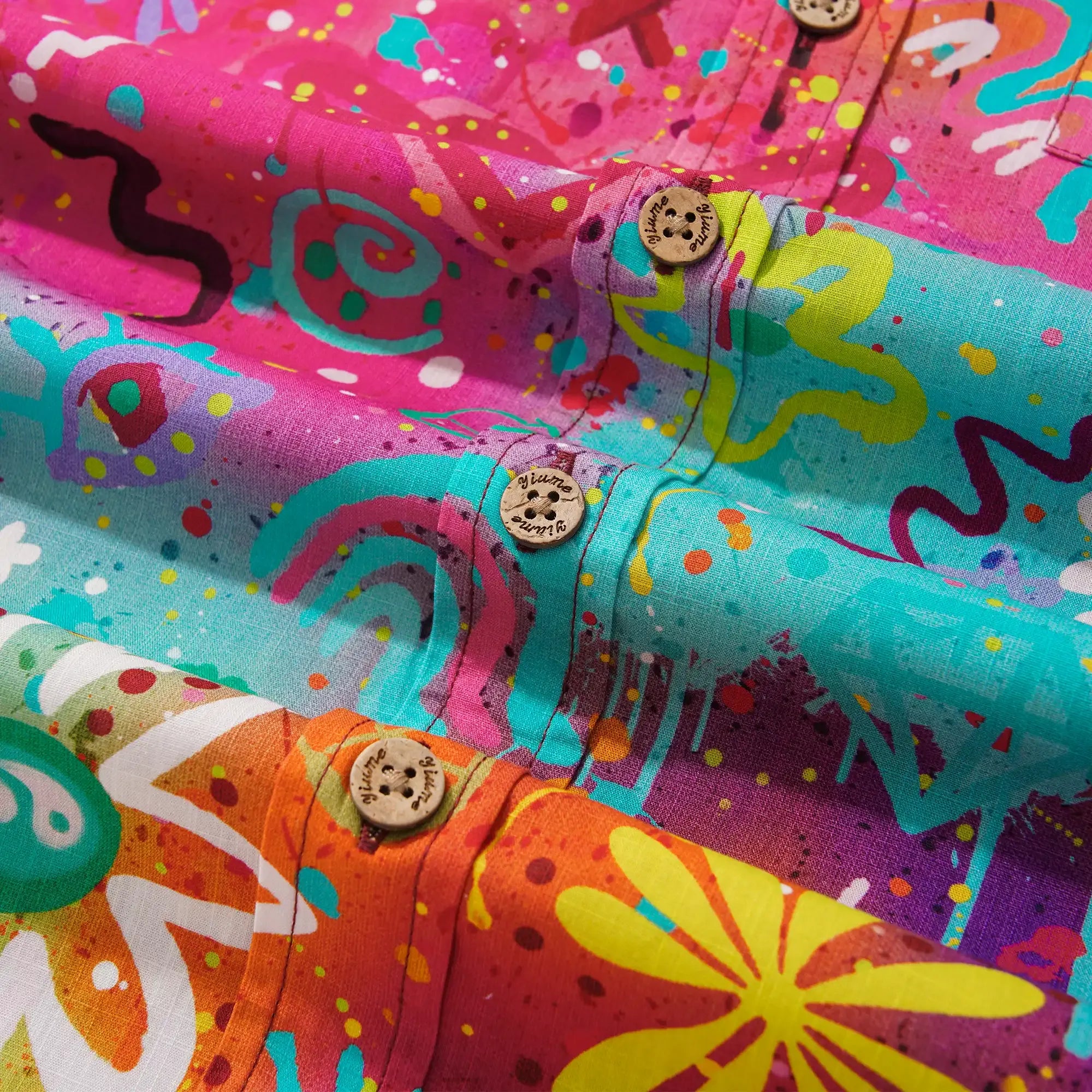 Men's Hawaiian Shirt Short Sleeve Button-down 100% Cotton Colorful Aloha Pop Art Reverie By Huan huan