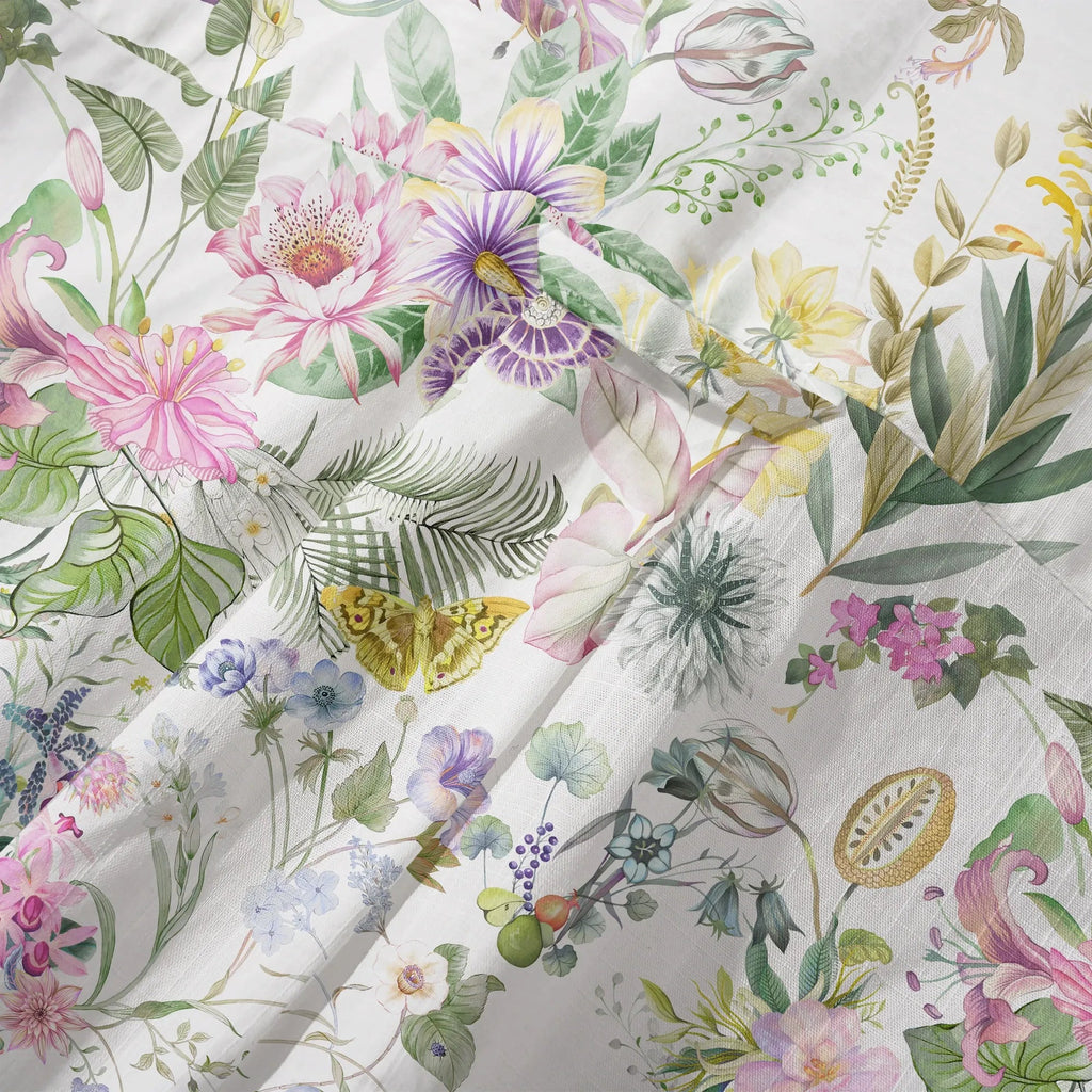 LeosWare® Chemise hawaïenne pour homme à manches courtes, boutonnée, 100% coton, Aloha Symphonie de Vitalité, Bouquet Floral par Huan huan