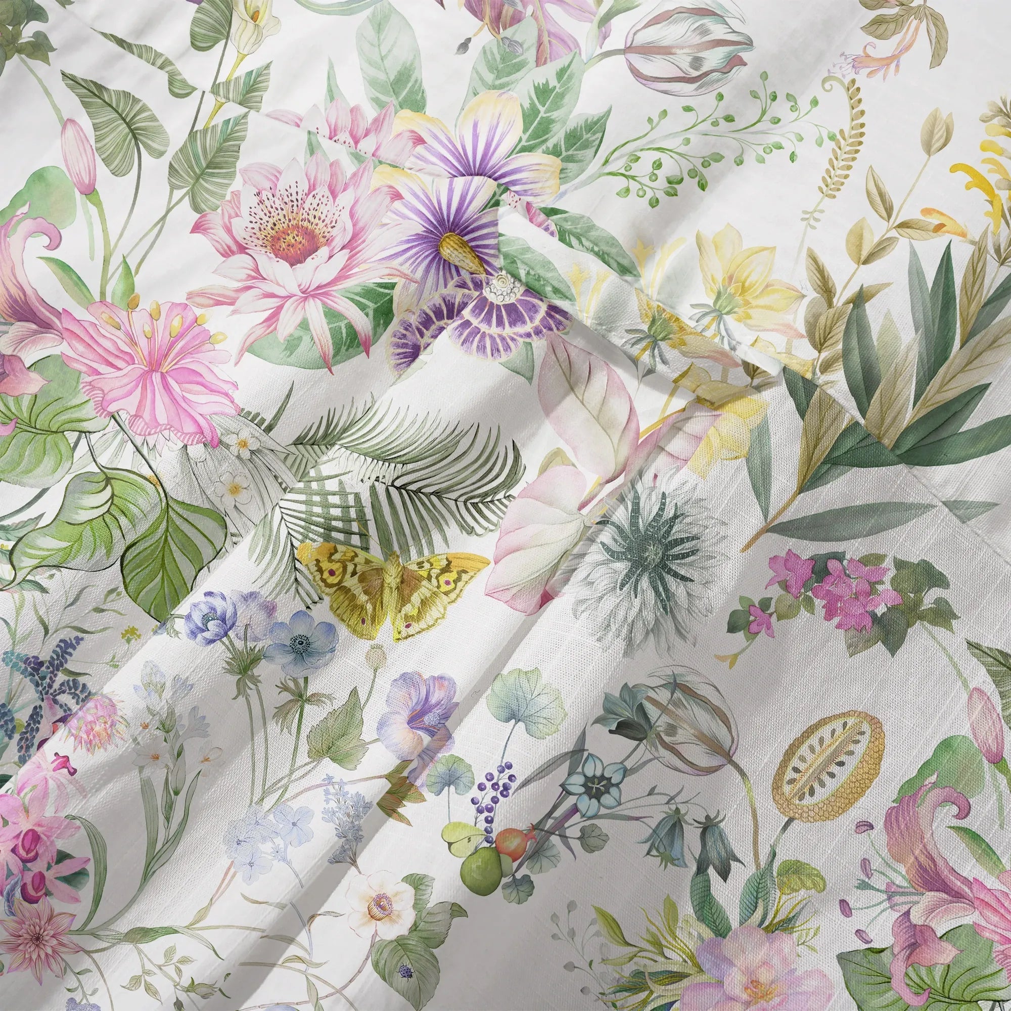 LeosWare® Chemise hawaïenne pour homme à manches courtes, boutonnée, 100% coton, Aloha Symphonie de Vitalité, Bouquet Floral par Huan huan