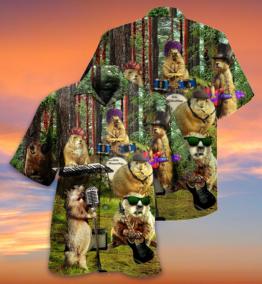 Ferret Animals Sing A Song - Hawaiian Shirt