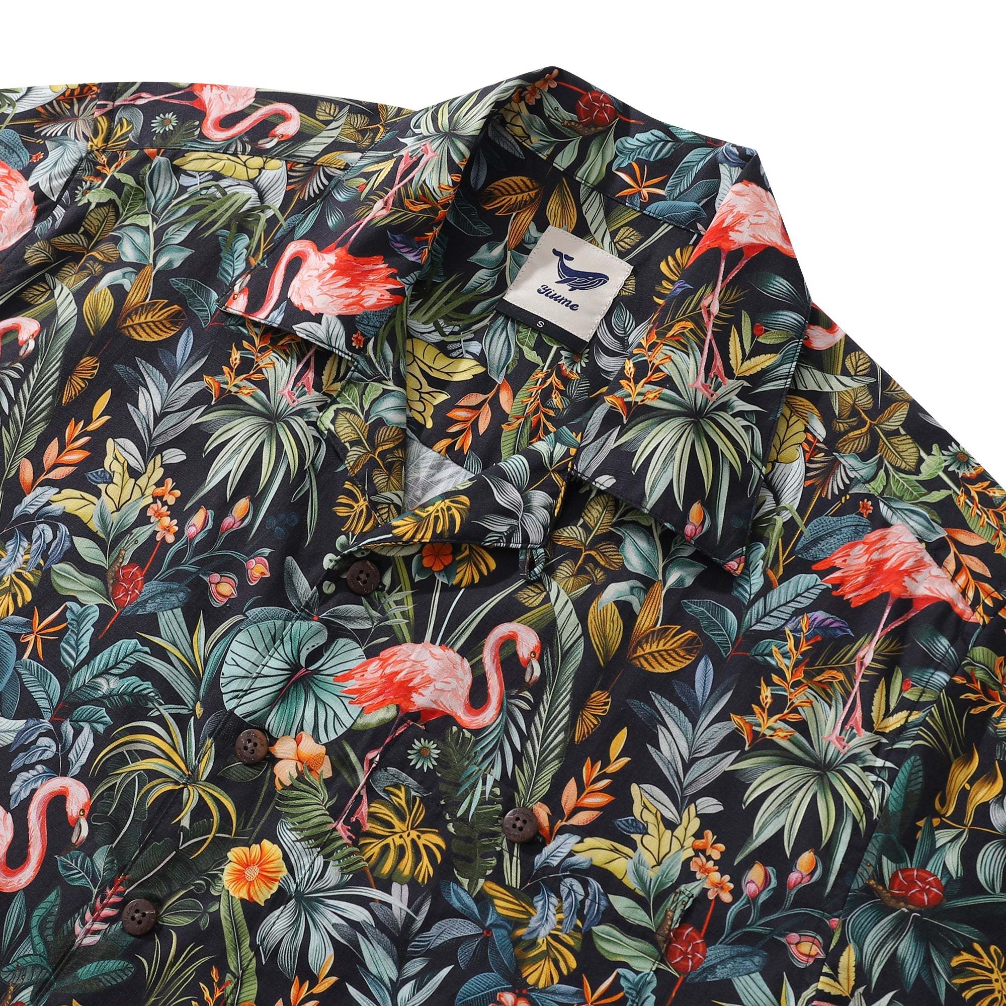 Hawaiian Shirt For Men Flamingo Haven Shirt Camp Collar 100% Cotton By Cigar