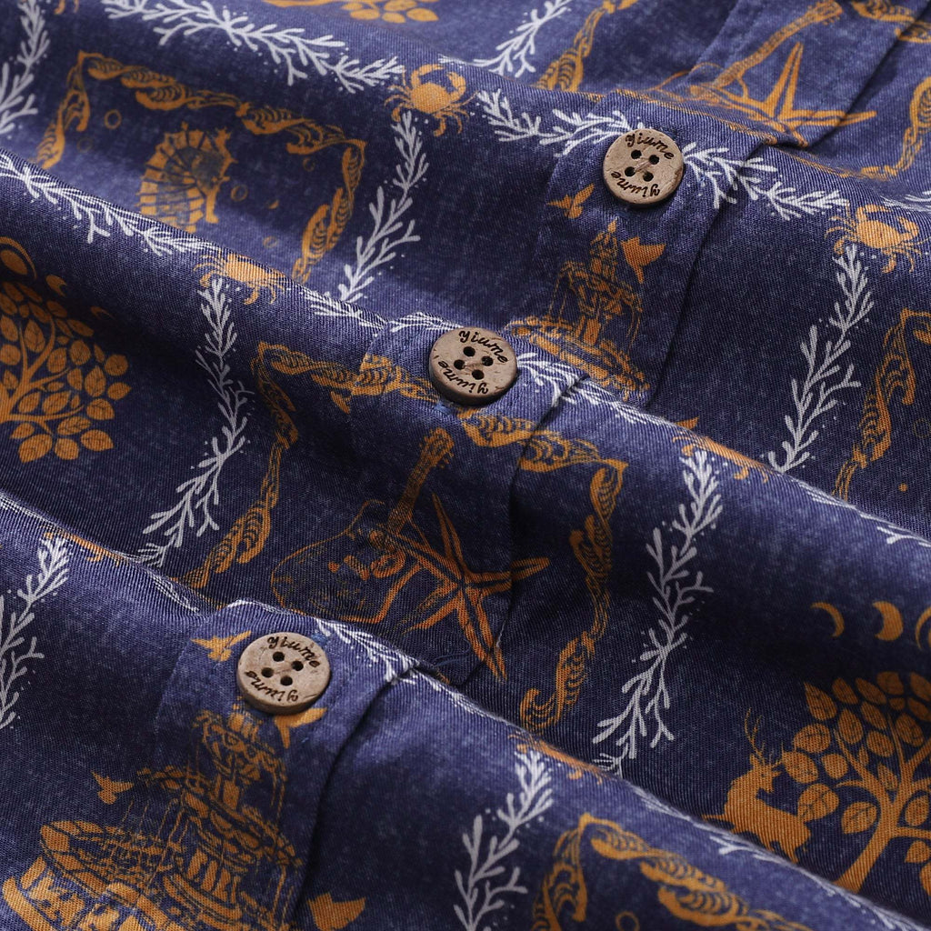 Men's Hawaiian Shirt Cancer Print Tencel™ Button-down Short Sleeve Aloha Shirt The 12 Zodiac Signs By Sherry