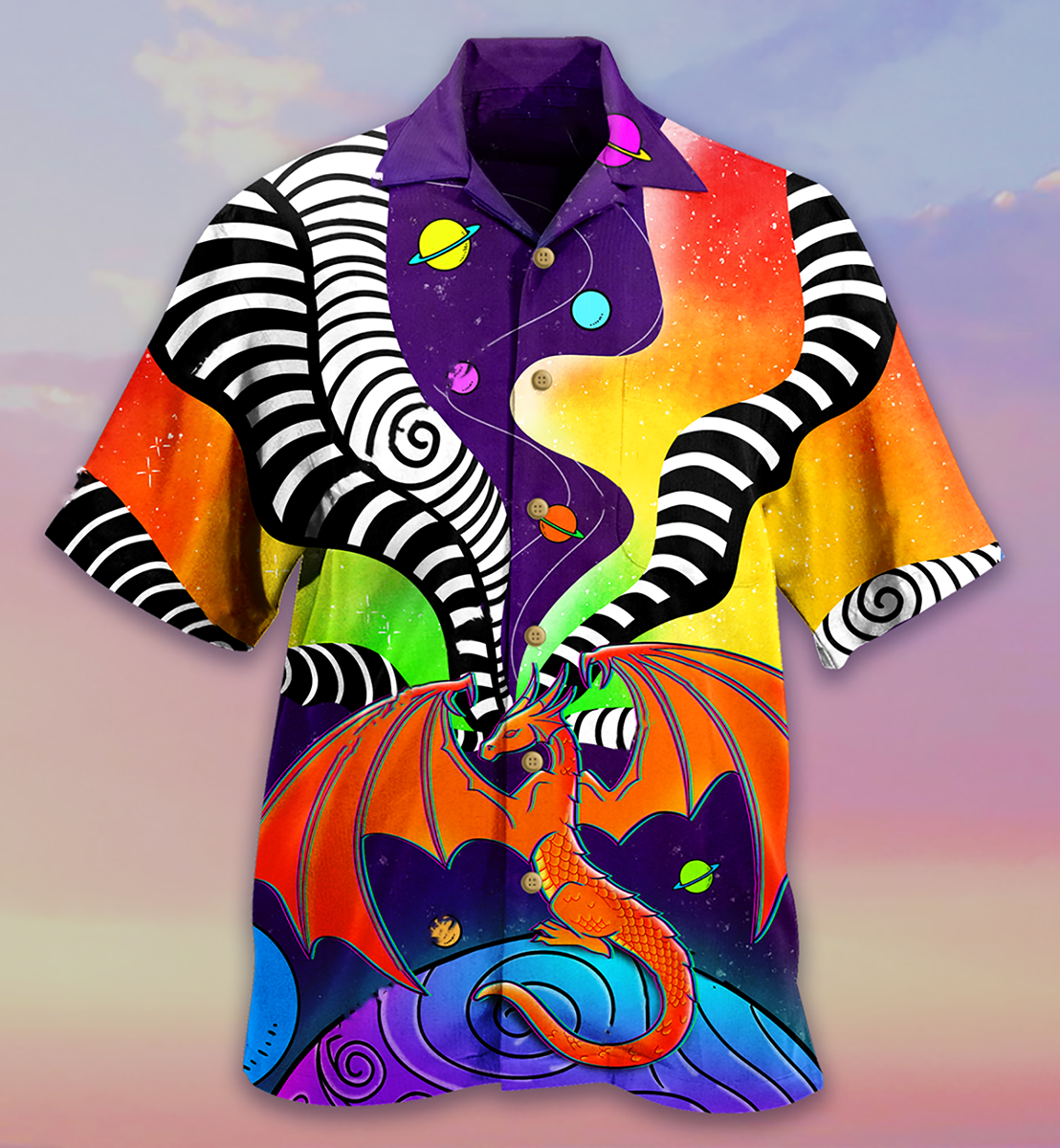 Dragon Color Galaxy Style Colorful - Hawaiian Shirt